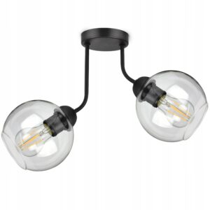 Lampa Wisząca Żyrandol Dwie Szklane Kule LED