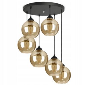 Szklana Lampa Wisząca Sufitowa Żyrandol Kule LED