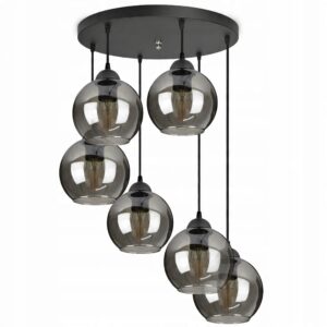 Szklana Lampa Wisząca Sufitowa Żyrandol Kule LED