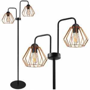 LAMPA STOJĄCA PODŁOGOWA Miedź Chrom Złoty LED