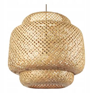 Lampa Sufitowa Wisząca Bambus BOHO Pleciona Naturalna 40cm x 175 585-400×1