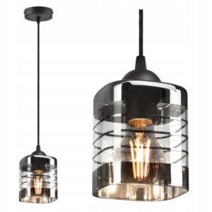 Lampa wisząca z przezroczystym kloszem na jedną żarówkę