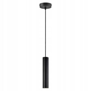 Minimalistyczna czarna lampa wisząca ze światłem punktowym