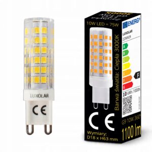Żarówka LED G9 – barwa ciepła 3000K – 10W LUXOLAR 2250929