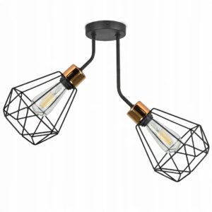 Lampa przysufitowa z dwoma kloszami w formie diamentu