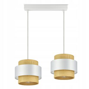 Lampa Sufitowa Żyrandol Biała Rattan BZ2 Kleo LED