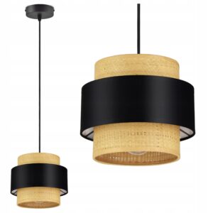 Pojedyncza lampa wisząca boho z klimatycznym abażurem