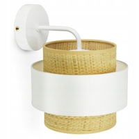Lampa Ścienna Kinkiet Biała Rattan K1 Kleo LED