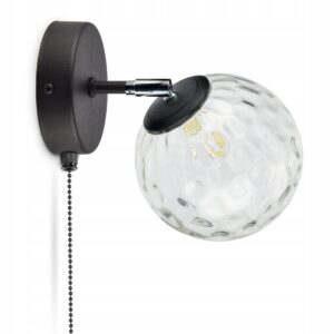 Lampa Ścienna Kinkiet Szklana Kula – K1 Texture LED G9 – z włącznikiem