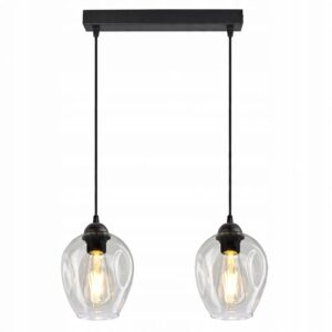 Nowoczesna lampa wisząca z 2 kloszami wykonanymi ze szkła