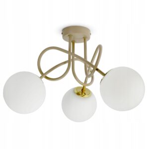 Lampa Sufitowa Żyrandol Plafon Beżowa Gray Beige G9 LED 564-PE3 Pętelka
