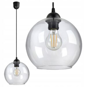 Lampa wisząca Żyrandol Kula 20 cm Transparent LED