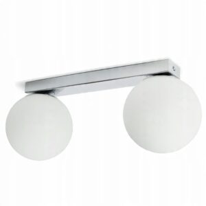 Lampa Sufitowa Wisząca Żyrandol Full Globe Glass 560-B2 G9 Białe kule Chrom