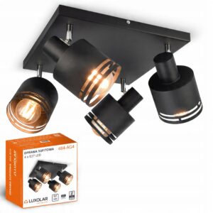 Lampa Sufitowa Żyrandol Plafon FLESZ Reflektor 484-AG4 E27 Ruchome Klosze