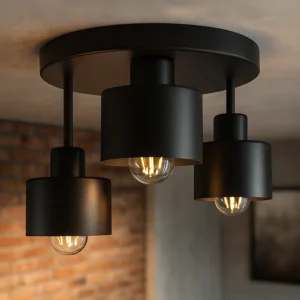 Lampa sufitowa żyrandol Plafon Metalowa LOFT LED 3xE27 czarna 382-E3 SPOT