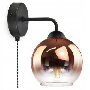 Kinkiet Lampa Ścienna Kula Miedziana Transparent