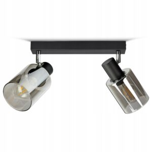 Lampa Wisząca Sufitowa Żyrandol Czarna Szklana Glass Tube 535-BG2 LED E27