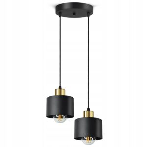 Lampa Sufitowa Żyrandol Plafon Classic Spot EZ2 LED E27 Black Gold