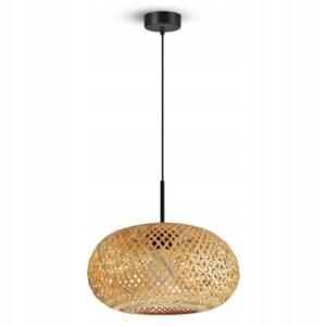 Lampa Sufitowa Wisząca Bambusowa Pleciona BOHO 40cm Naturalna 580-EZ400 LED