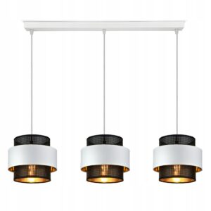 Stylowa lampa wisząca z 3 abażurami w dekoracyjnym stylu