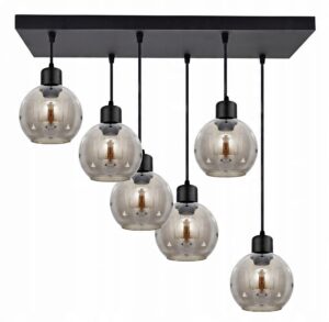 Szklana Duża Lampa Wisząca Sufitowa Plafon KULE