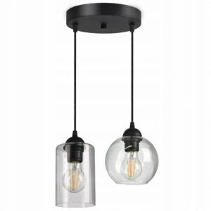 Szklana Lampa Wisząca Plafon Geometryczne Klosze