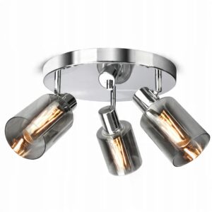 Lampa Wisząca Sufitowa Żyrandol CHROM Szklana Glass Tube 540-EG3 LED E27