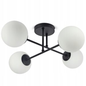 Lampa Sufitowa Żyrandol Plafon Full Globe Glass 561-W4 G9 Białe kule LED