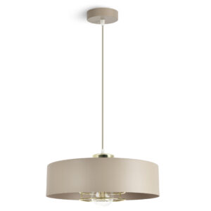 Lampa Sufitowa Wisząca Żyrandol Beżowa ECRU Złoto 1xE27 LED 760-EZ1-300
