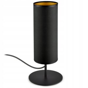 Lampka Nocna Stołowa Dekoracyjna Czarna Tuba LED