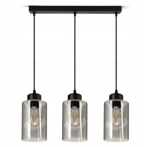 Lampa Wisząca Sufitowa Żyrandol Czarna Szklana Glass Tube 535-BZ3 LED E27