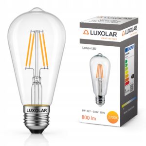 Żarówka edison LED E27 barwa ciepła 3000K – 8W – 787374