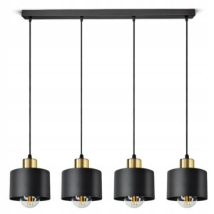 Lampa Sufitowa Żyrandol Plafon Classic Spot BZ4 LED E27 Black Gold