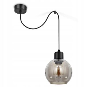 Szklana Lampa Wisząca Sufitowa Żyrandol Pająk KULA