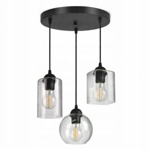 Szklana Lampa Wisząca Plafon Geometryczne Klosze