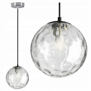 Lampa Wisząca Sufitowa Żyrandol Szklana Kula – EZ1 Texture Chrome LED G9