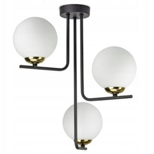 Lampa sufitowa w dekoracyjnym kształcie, z 3 kloszami kulami