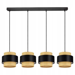 Lampa wisząca w formie 4 abażurów ustawionych w rzędzie BOHO