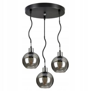 Szklana Lampa Wisząca Żyrandol SPLINE Chrom Kula