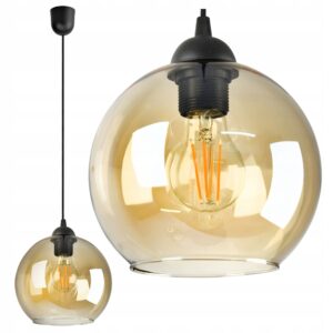 Lampa wisząca Żyrandol Kula 20 cm Miodowa LED