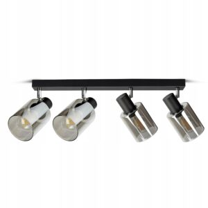 Lampa Wisząca Sufitowa Żyrandol Czarna Szklana Glass Tube 535-BG4 LED E27