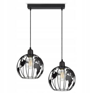 Lampa wisząca w nowoczesnym stylu z dwoma globusami