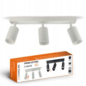 Lampa Sufitowa Żyrandol Plafon Tuby Metal SPOT BG3 LED 3xGU10 Biała