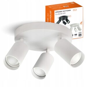 Lampa Sufitowa Żyrandol Plafon Tuby Metal SPOT EG3 LED GU10 Biała