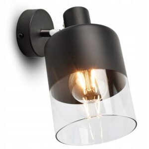 Lampa Ścienna Kinkiet Dual Glass 568-K1 LED E27 Black Edition