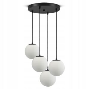 Lampa Sufitowa Wisząca Żyrandol Full Globe Glass 561-EZ4 G9 Białe kule LED