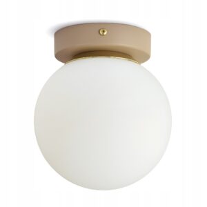 Lampa Sufitowa Żyrandol Plafon Beżowa Gray Beige G9 LED 564-P1 Mleczna Kula