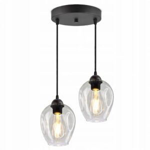 Lampa wisząca na okrągłej podstawie z dekoracyjnymi kloszami