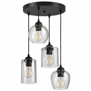 Szklana Lampa Wisząca Plafon Geometryczne Klosze
