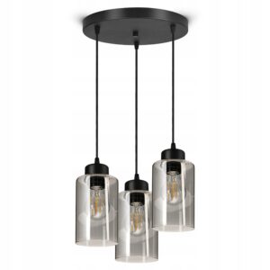 Lampa Wisząca Sufitowa Żyrandol Czarna Szklana Glass Tube 535-EZ3 LED E27